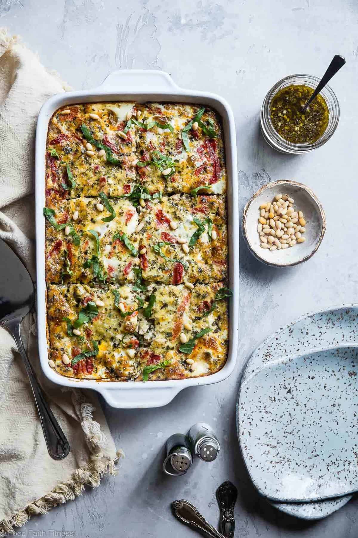 a large baking dish full of Keto Breakfast Casserole