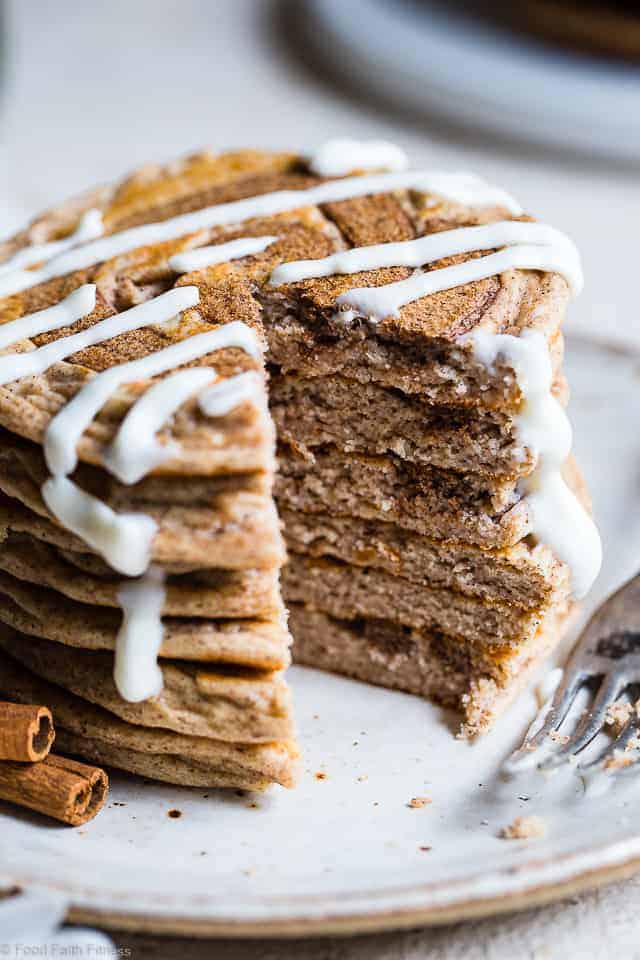 Cinnamon Roll Gluten Free Low Carb Keto Protein Pancakes 