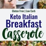 Keto breakfast casserole collage pic