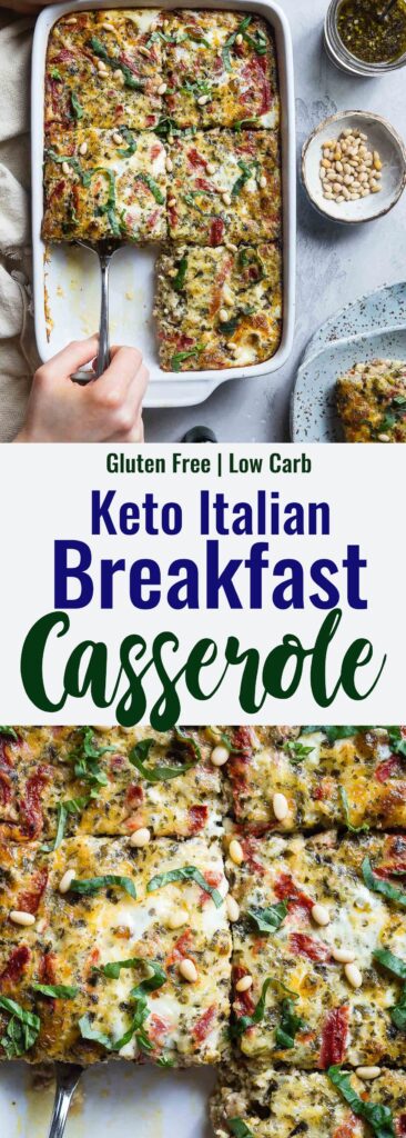 Keto breakfast casserole collage pic